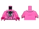 Part No: 973pb2252c01  Name: Torso Batman Suit Jacket with Vest, Sand Green Shirt with Collar and Black Tie Pattern / Dark Pink Arms / Magenta Hands