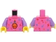 Part No: 973pb6028c01  Name: Torso Shirt with Birthday Cupcake with Medium Lavender Candle, Red, Orange and Dark Azure Scrolls Pattern (BAM) / Medium Lavender Arms / Yellow Hands