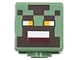 Lot ID: 409430630  Part No: 19729pb080  Name: Minifigure, Head, Modified Cube with Pixelated Dark Brown Face, Bright Light Orange Eyes, and White and Dark Red Mouth Pattern (Minecraft Orc Warrior)