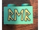 Part No: 3004pb191  Name: Brick 1 x 2 with Gold Runes 'RMR' Pattern (Sticker) - Set 79018