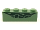 Part No: 3010pb230  Name: Brick 1 x 4 with Dark Green Reptile Scale Pattern