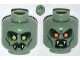 Lot ID: 388794294  Part No: 3626bpb0919  Name: Minifigure, Head Dual Sided Alien with Yellow Eyes, Fangs, Green Lips, Cheek Lines  / Open Mouth with Red Eyes Pattern - Blocked Open Stud