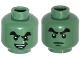 Part No: 3626cpb1550  Name: Minifigure, Head Dual Sided Black Bushy Eyebrows, Chin Dimple, Evil Smile, Crease under Eye / Determined Pattern - Hollow Stud