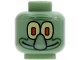 Part No: 3626pb0040  Name: Minifigure, Head Alien with Large Nose and Yellow Eye / White Eye Pattern (Squidward)