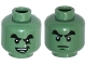 Part No: 3626pb1550  Name: Minifigure, Head Dual Sided Black Bushy Eyebrows, Chin Dimple, Evil Smile, Crease under Eye / Determined Pattern