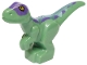 Lot ID: 412974939  Part No: 37829pb11  Name: Dinosaur Baby Standing with Dark Purple Back, Metallic Light Blue Stripes, and Yellow Eyes Pattern