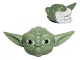 Part No: 64804pb02  Name: Minifigure, Head, Modified SW Yoda Straight Ears with Large Eyes and White Hair Pattern