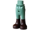 Part No: 67072c00pb026  Name: Mini Doll Hips and Trousers with Back Pockets with Molded Dark Brown Lower Legs / Boots Pattern - Thin Hinge
