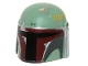 Part No: 87610pb01  Name: Minifigure, Headgear Helmet with Holes, SW Mandalorian with Dark Red, Dark Green Weathered Pattern