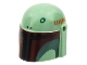 Part No: 87610pb14  Name: Minifigure, Headgear Helmet with Holes, SW Mandalorian with Black and Dark Red Visor, Dark Green Cheek Indents and Circle Pattern