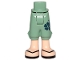 Lot ID: 374132552  Part No: 92251c00pb18  Name: Mini Doll Hips and Trousers Cropped with Dark Blue Four-Leaf Clover, Light Nougat Legs and Black Sandals Pattern - Thick Hinge
