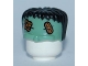 Part No: 93556pb01  Name: Minifigure, Headgear Head Top, Frankenstein Monster with Black Hair and Bandages Pattern
