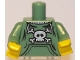Part No: 973pb0662c01  Name: Torso Pockets and Skull and Crossbones Pattern / Sand Green Arms / Yellow Hands