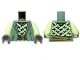 Lot ID: 377161237  Part No: 973pb1447c01  Name: Torso LotR Robe with Light Green Straps and Gold Belt Pattern / Yellowish Green Arms / Dark Bluish Gray Hands