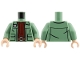 Part No: 973pb6589c01  Name: Torso Jacket, Dark Red Shirt, Dark Orange Belt, Silver Badge and Buckle Pattern / Sand Green Arms / Light Nougat Hands