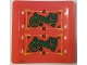 Part No: 105608  Name: Plastic Flag 4 x 8 with Green Oriental Dragon Pattern, Sheet of 2