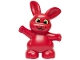 Part No: 111546pb01  Name: Duplo Bunny / Rabbit Standing with Black and Lime Eyes and Coral Nose Pattern