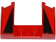Part No: 11291pb03  Name: Wedge 3 x 4 x 2/3 Curved with Cutout with 2 Black Triangles on Red Background Pattern (Stickers) - Set 75899