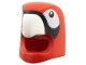 Part No: 114608pb01  Name: Minifigure, Headgear Head Cover, Costume Parrot with Molded White Beak, Printed White Cheeks, Black Eyes and Stripe Pattern