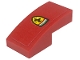 Part No: 11477pb175L  Name: Slope, Curved 2 x 1 x 2/3 with Ferrari Logo Pattern Model Left Side (Sticker) - Set 76914