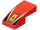 Part No: 11477pb203  Name: Slope, Curved 2 x 1 x 2/3 with Ferrari Logo, White Stripes, Black Triangles Pattern
