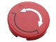 Part No: 14769pb0380 Name: Tile, Round 2 x 2 with Bottom Stud Holder with White Double Curved Arrow on Red Background Pattern (Sticker) - Sets 60186 / 60258 Part No: 14769pb0380 Name: Tile, Round 2 x 2 with Bottom Stud Holder with White Double Curved Arrow on Red Background Pattern (Sticker) - Sets 60186 / 60258