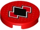 Part No: 14769pb193  Name: Tile, Round 2 x 2 with Bottom Stud Holder with Black and Red Diamonds Pattern