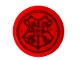 Part No: 14769pb323  Name: Tile, Round 2 x 2 with Bottom Stud Holder with Envelope Seal and Hogwarts Emblem Pattern (Sticker) - Set 75979