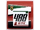 Part No: 15068pb457L  Name: Slope, Curved 2 x 2 x 2/3 with Ferrari Logo, Black '488' and Red 'GTE' Pattern Model Left Side (Sticker) - Set 75889