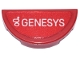 Part No: 1748pb002  Name: Tile, Round 1 x 2 Half with White 'GENESYS' and Logo Pattern (Sticker) - Set 77242