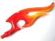 Part No: 18396pb01  Name: Wave Rounded Curved Double with Axle End (Flame) with Marbled Bright Light Orange Pattern