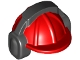 Part No: 18899pb01  Name: Minifigure, Headgear Helmet Construction with Black Ear Protector / Headphones Pattern