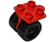Part No: 2158c01  Name: Duplo Wheel Double Assembly with 4 Studs and Black Wide Wheels