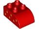 Lot ID: 384394321  Part No: 2302pb17L  Name: Duplo, Brick 2 x 3 Slope Curved with Yellow Seeds Pattern Model Left Side