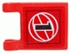 Part No: 2335pb048  Name: Flag 2 x 2 Square with Black Number 1 and White Wire Frame Basketball on Red Background Pattern (Sticker) - Sets 3432 / 3433