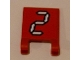 Part No: 2335pb103  Name: Flag 2 x 2 Square with White Number 2 with Black Outline on Red Background Pattern (Sticker) - Set 3569