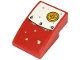 Part No: 24309pb016  Name: Slope, Curved 3 x 2 with White and Red Metal Plate and Yellow Button Pattern (Sticker) - Set 70432