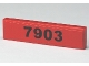 Part No: 2431pb0095 Name: Tile 1 x 4 with Black '7903' on Red Background Pattern (Sticker) - Set 7903 Part No: 2431pb0095 Name: Tile 1 x 4 with Black '7903' on Red Background Pattern (Sticker) - Set 7903