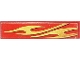 Part No: 2431pb0121R  Name: Tile 1 x 4 with Yellow Flames Pattern Model Back Right Side (Sticker) - Set 8667