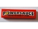 Part No: 2431pb0540  Name: Tile 1 x 4 with 'POWERSAUCE' and 'UNLEASH THE POWER OF APPLES!' Pattern (Sticker) - Set 71016
