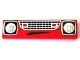 Part No: 2431pb168  Name: Tile 1 x 4 with Mouth, Grille and Headlights Pattern