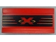 Part No: 2440pb001  Name: Vehicle, Spoiler / Plow Blade 6 x 3 with Hinge with Red and Yellow Extreme Team Logo Pattern (Sticker) - Sets 2963 / 6568 / 6589