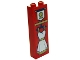 Part No: 2454pb118  Name: Brick 1 x 2 x 5 with White Wonder Woman Dress with Gold Trim and Award Pattern (Sticker) - Set 41235
