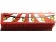 Part No: 2456pb027  Name: Brick 2 x 6 with Red and White Stripes Awning and Black String with Gold Balls Pattern (Sticker) - Set 41236