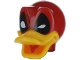 Part No: 24633pb03  Name: Minifigure, Head, Modified Deadpool Duck Pattern