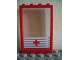 Part No: 2493c01pb02  Name: Window 1 x 4 x 5 with Trans-Clear Glass with 5 White Stripes and Red Cross Pattern (Sticker) - Set 6380