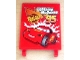 Part No: 2525pb004  Name: Flag 6 x 4 with 'Lightning McQueen 95' and Rust-eze Logo Pattern (Sticker) - Set 8486