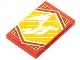Part No: 26603pb215  Name: Tile 2 x 3 with White Dragon Flying on Bright Light Orange Background with Gold Trim Pattern (Ninjago Speed Banner)