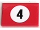 Part No: 26603pb485  Name: Tile 2 x 3 with Black Number 4 in White Circle Pattern (Sticker) - Set 76906