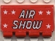 Part No: 2873pb02  Name: Hinge Train Gate 2 x 4 with White Stars and 'AIR SHOW' Pattern (Sticker) - Set 6345
